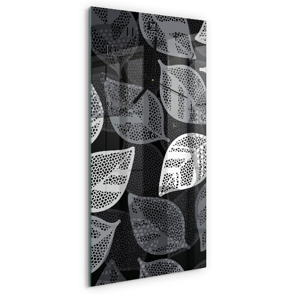 Reloj rectangular hojas de plantas