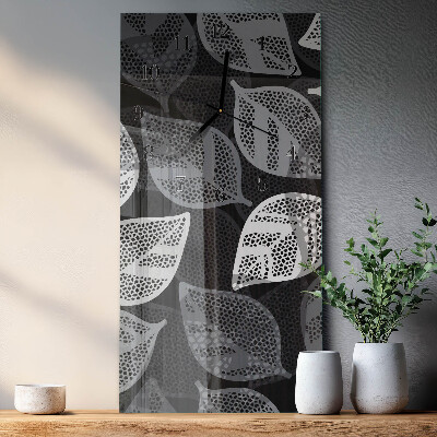Reloj rectangular hojas de plantas