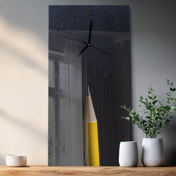 Reloj rectangular Lápiz