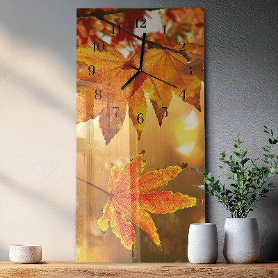 Reloj rectangular Hojas