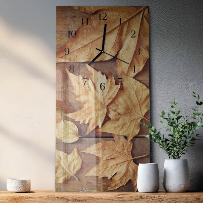 Reloj rectangular Hojas