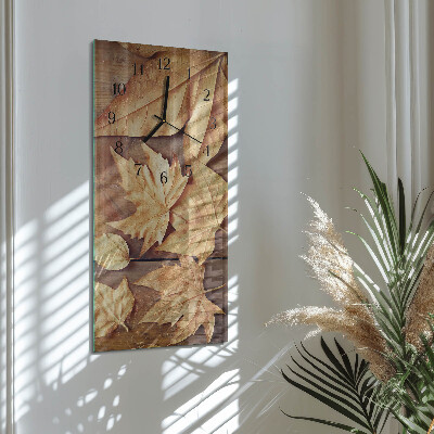 Reloj rectangular Hojas