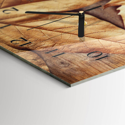 Reloj rectangular Hojas