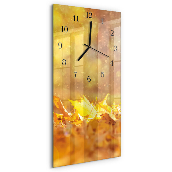 Reloj rectangular Hojas