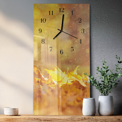 Reloj rectangular Hojas