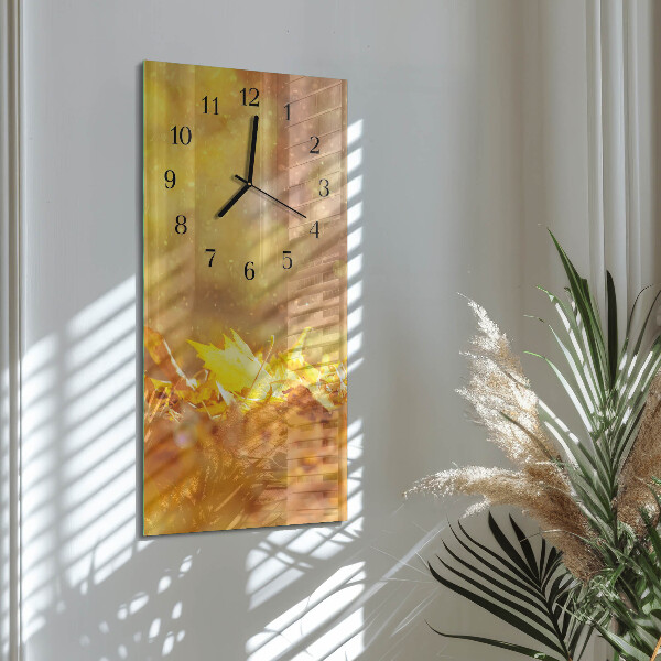 Reloj rectangular Hojas