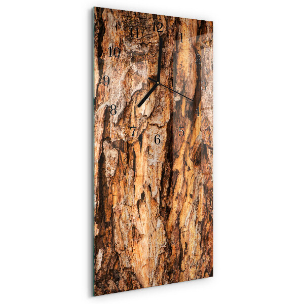 Reloj rectangular corteza de árbol