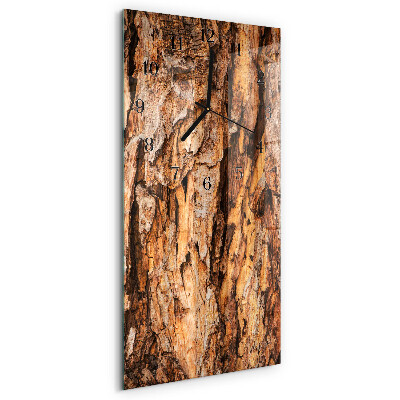 Reloj rectangular corteza de árbol