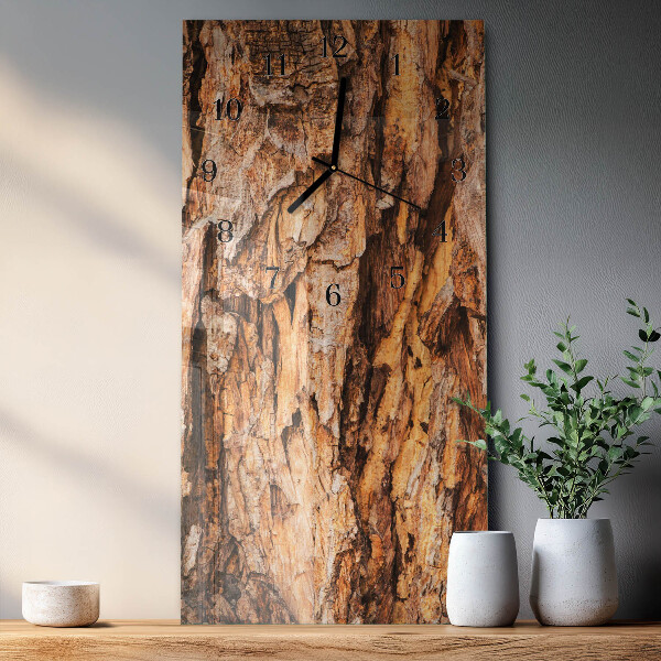 Reloj rectangular corteza de árbol