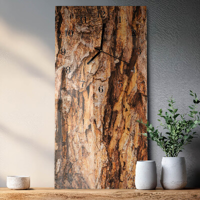 Reloj rectangular corteza de árbol