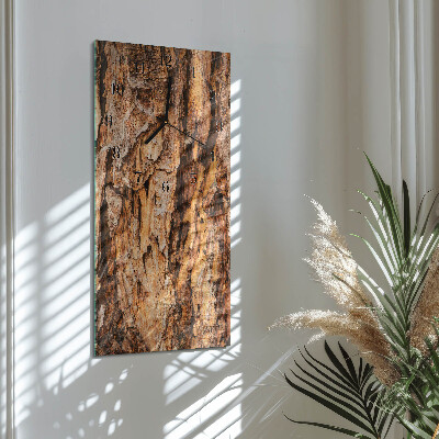 Reloj rectangular corteza de árbol