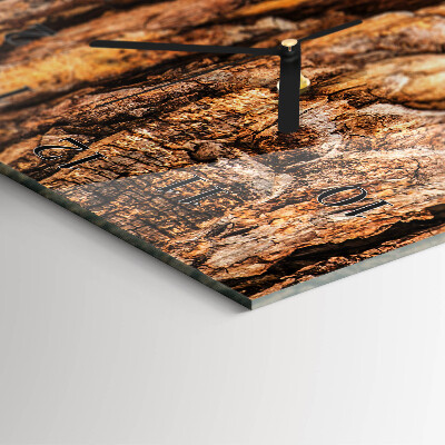 Reloj rectangular corteza de árbol