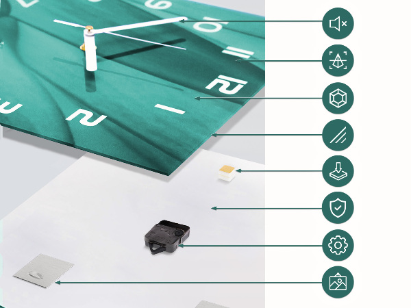 Reloj rectangular Manteles