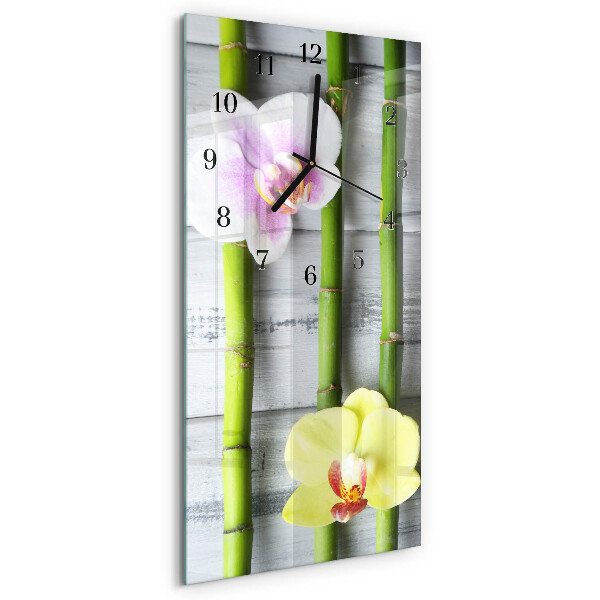 Reloj rectangular Bambú orquídea
