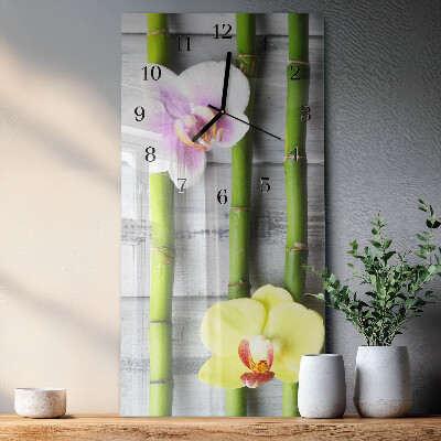 Reloj rectangular Bambú orquídea