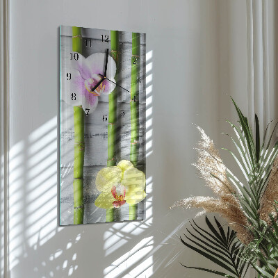 Reloj rectangular Bambú orquídea