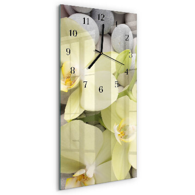Reloj rectangular Piedras de orquídeas