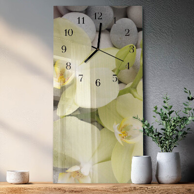 Reloj rectangular Piedras de orquídeas