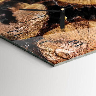 Reloj rectangular Vetas de madera