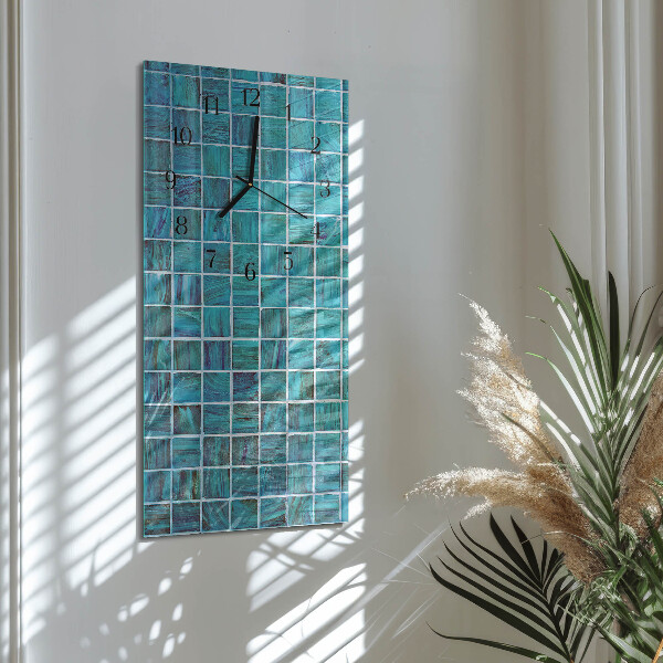 Reloj rectangular Azulejos azules