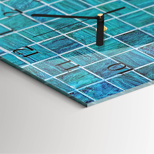 Reloj rectangular Azulejos azules