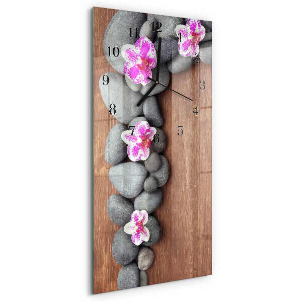 Reloj rectangular Piedras de orquídeas