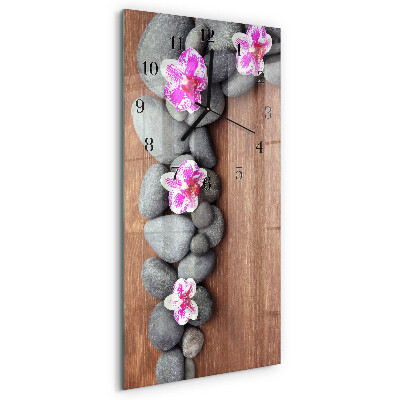 Reloj rectangular Piedras de orquídeas