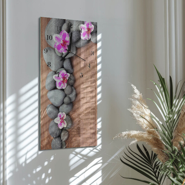 Reloj rectangular Piedras de orquídeas
