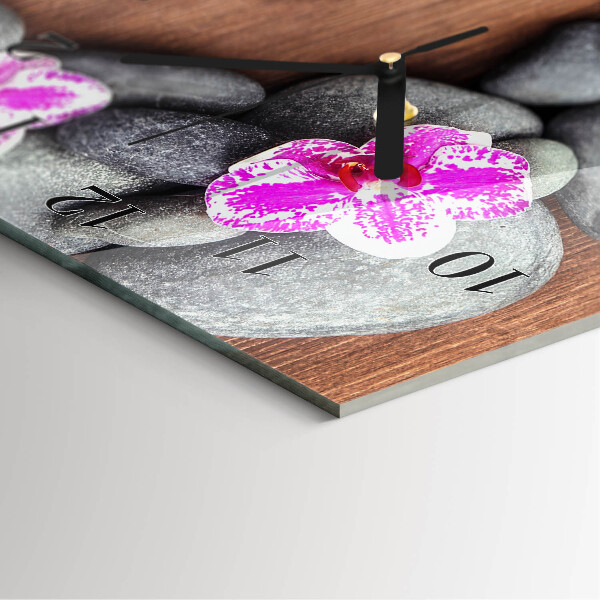 Reloj rectangular Piedras de orquídeas