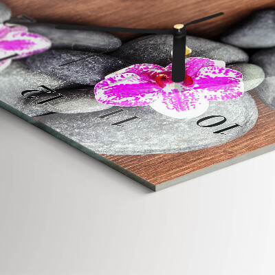 Reloj rectangular Piedras de orquídeas