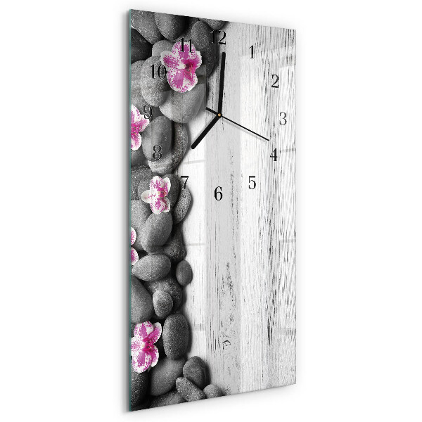 Reloj rectangular Piedras de orquídeas