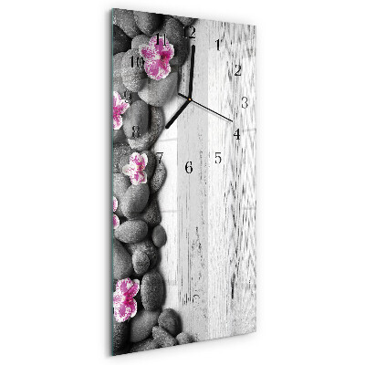 Reloj rectangular Piedras de orquídeas