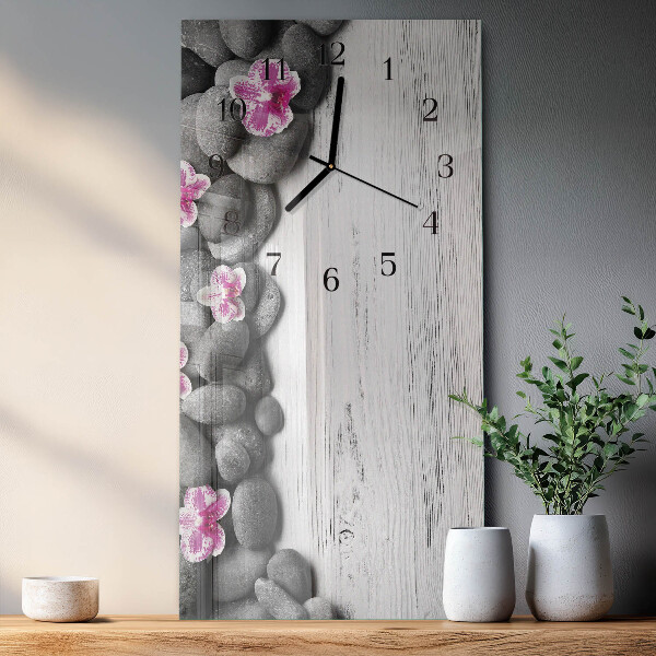 Reloj rectangular Piedras de orquídeas