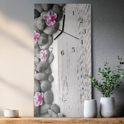 Reloj rectangular Piedras de orquídeas