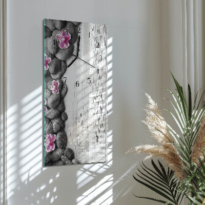 Reloj rectangular Piedras de orquídeas