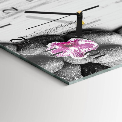 Reloj rectangular Piedras de orquídeas