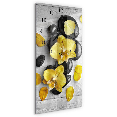 Reloj rectangular Flores Piedras