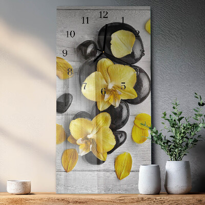 Reloj rectangular Flores Piedras