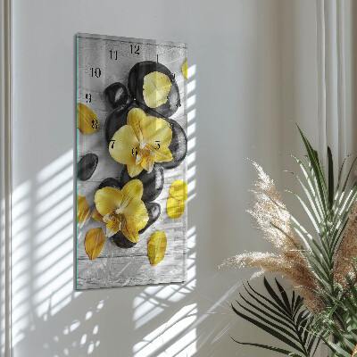Reloj rectangular Flores Piedras