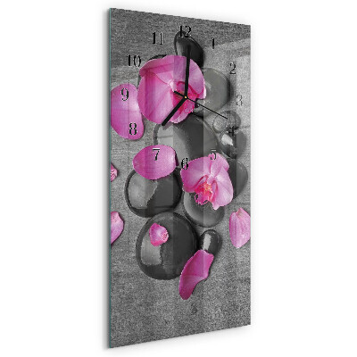 Reloj rectangular Piedras de orquídeas