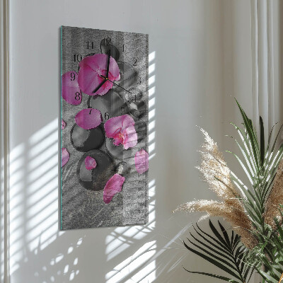 Reloj rectangular Piedras de orquídeas