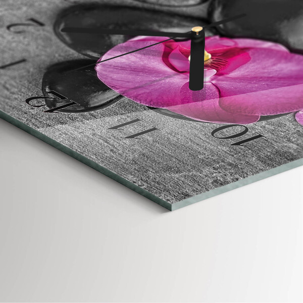 Reloj rectangular Piedras de orquídeas