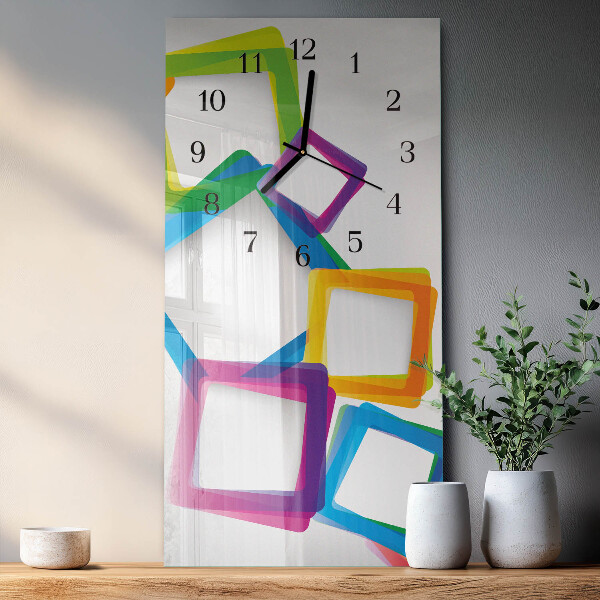 Reloj rectangular Rectángulos coloridos
