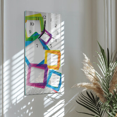 Reloj rectangular Rectángulos coloridos