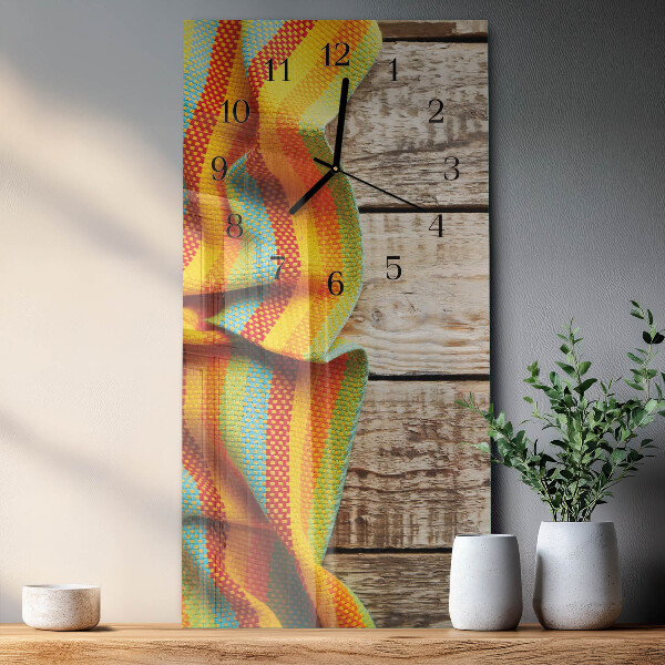 Reloj rectangular Tela de madera