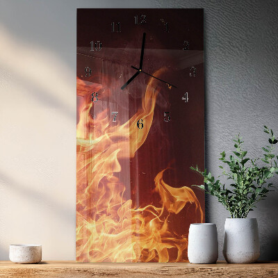 Reloj rectangular Fuego