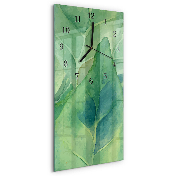 Reloj rectangular Hojas