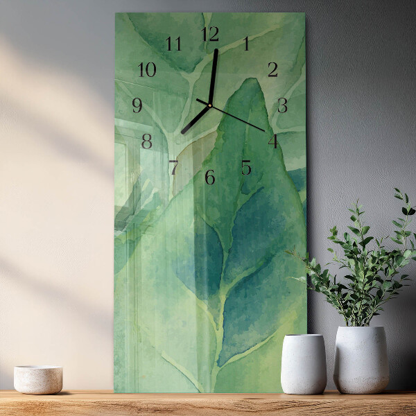 Reloj rectangular Hojas