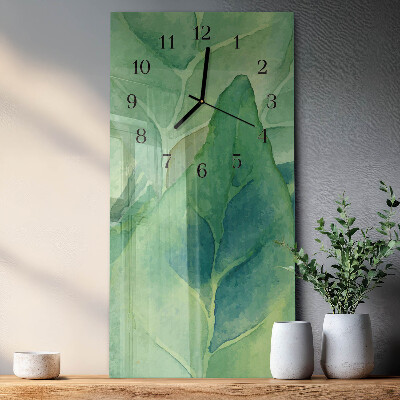 Reloj rectangular Hojas