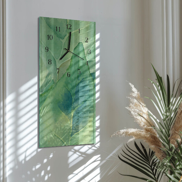 Reloj rectangular Hojas